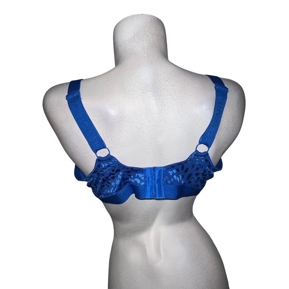 Ashley Stewart Royal Blue Leopard Print Wireless Bra 42DD BRA3789S25 Plus Size - Picture 4 of 6